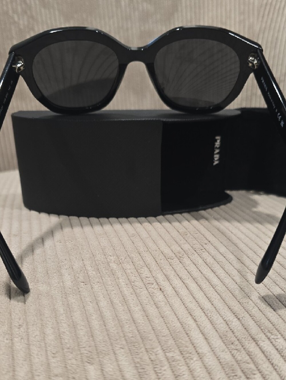 Prada Black Women's Oversized Round Sunglasses - Picture 3 of 5